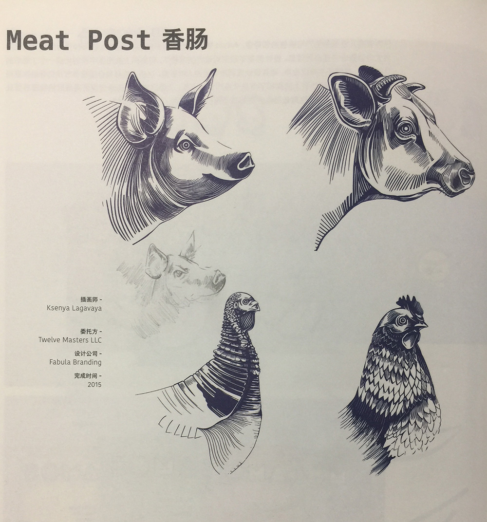 香腸包裝設計有豬肉、小牛肉、雞肉和火雞肉